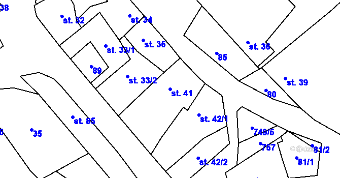 Parcela st. 41 v KÚ Ježkovice na Moravě, Katastrální mapa