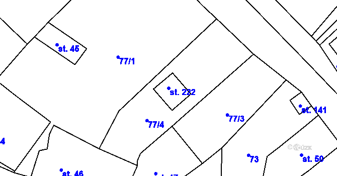 Parcela st. 222 v KÚ Ježkovice na Moravě, Katastrální mapa