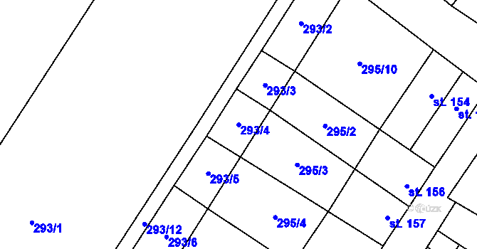 Parcela st. 293/4 v KÚ Ježkovice na Moravě, Katastrální mapa