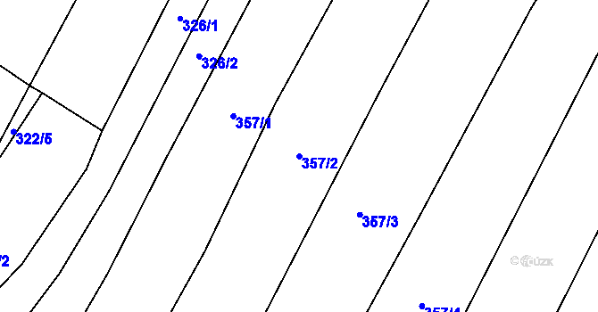Parcela st. 357/2 v KÚ Ježkovice na Moravě, Katastrální mapa