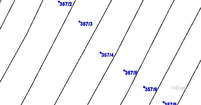 Parcela st. 357/4 v KÚ Ježkovice na Moravě, Katastrální mapa