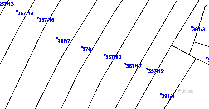 Parcela st. 357/18 v KÚ Ježkovice na Moravě, Katastrální mapa