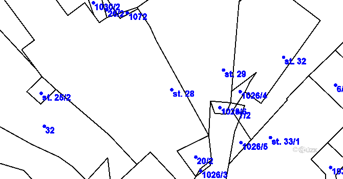Parcela st. 28 v KÚ Ježov nad Želivkou, Katastrální mapa