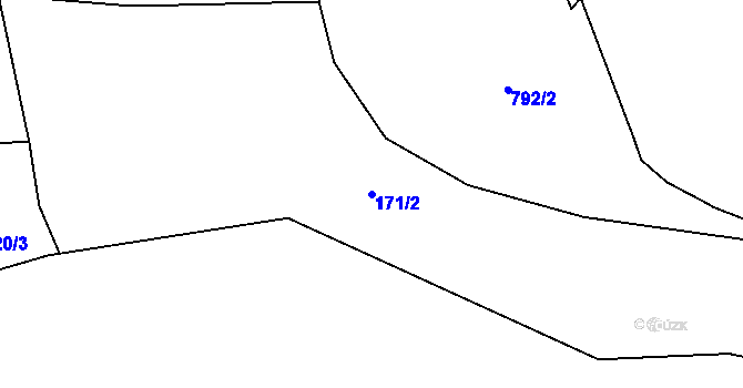 Parcela st. 171/2 v KÚ Ježov nad Želivkou, Katastrální mapa