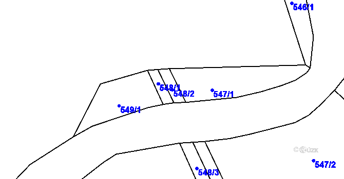 Parcela st. 548/2 v KÚ Ježov nad Želivkou, Katastrální mapa