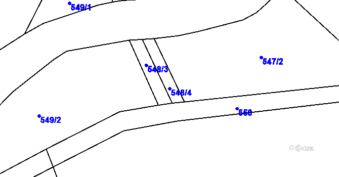 Parcela st. 548/4 v KÚ Ježov nad Želivkou, Katastrální mapa