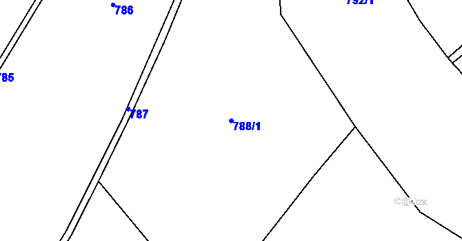 Parcela st. 788/1 v KÚ Ježov nad Želivkou, Katastrální mapa