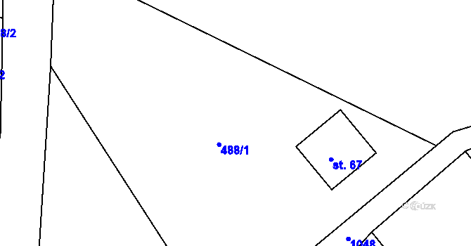 Parcela st. 489 v KÚ Ježov nad Želivkou, Katastrální mapa