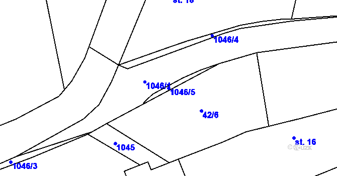 Parcela st. 1046/5 v KÚ Ježov nad Želivkou, Katastrální mapa