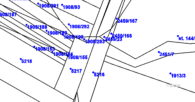 Parcela st. 2459/24 v KÚ Ježov, Katastrální mapa