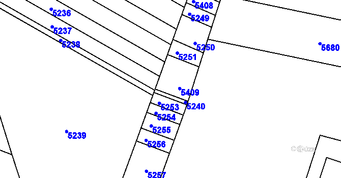 Parcela st. 2459/46 v KÚ Ježov, Katastrální mapa