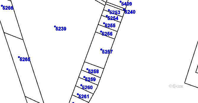 Parcela st. 2459/51 v KÚ Ježov, Katastrální mapa