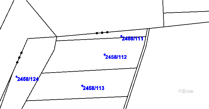 Parcela st. 2458/112 v KÚ Ježov, Katastrální mapa