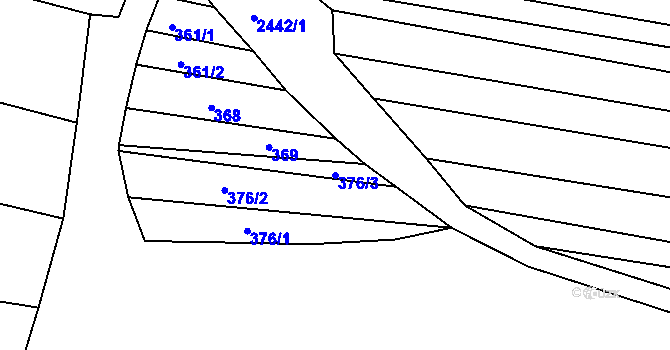 Parcela st. 376/3 v KÚ Ježov, Katastrální mapa