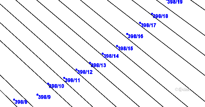 Parcela st. 398/14 v KÚ Ježov, Katastrální mapa