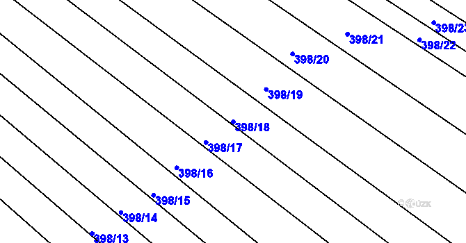 Parcela st. 398/18 v KÚ Ježov, Katastrální mapa