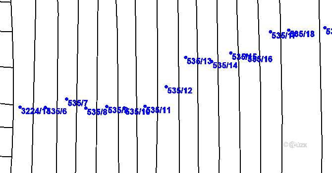 Parcela st. 535/12 v KÚ Ježov, Katastrální mapa