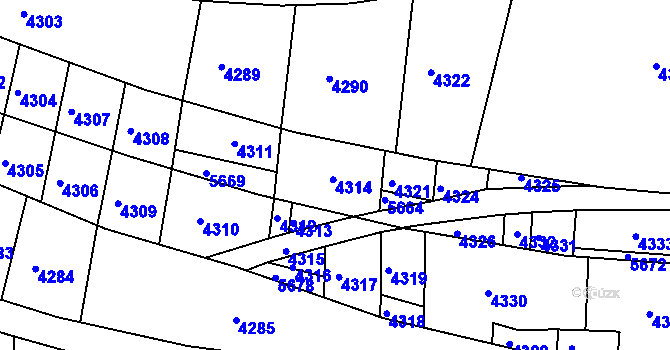 Parcela st. 988/102 v KÚ Ježov, Katastrální mapa