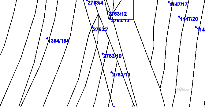 Parcela st. 2763/10 v KÚ Ježov, Katastrální mapa