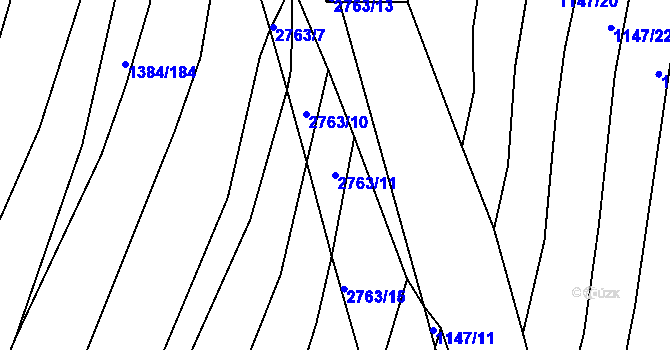Parcela st. 2763/11 v KÚ Ježov, Katastrální mapa