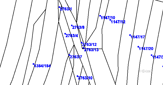 Parcela st. 2763/12 v KÚ Ježov, Katastrální mapa