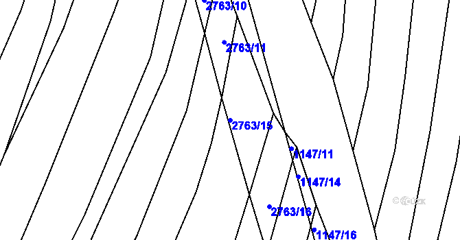 Parcela st. 2763/15 v KÚ Ježov, Katastrální mapa