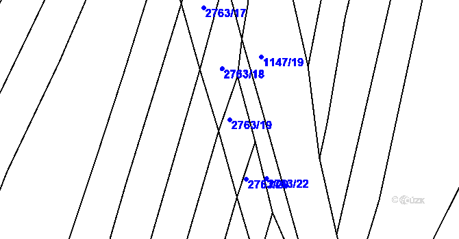 Parcela st. 2763/19 v KÚ Ježov, Katastrální mapa