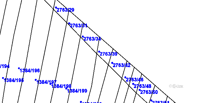 Parcela st. 2763/39 v KÚ Ježov, Katastrální mapa