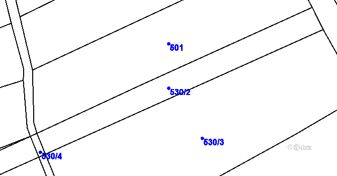Parcela st. 530/2 v KÚ Chlumská, Katastrální mapa