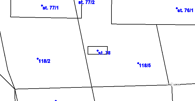 Parcela st. 78 v KÚ Ježovy, Katastrální mapa
