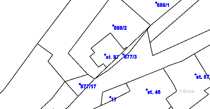 Parcela st. 87 v KÚ Ježovy, Katastrální mapa