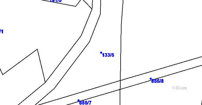 Parcela st. 133/5 v KÚ Ježovy, Katastrální mapa