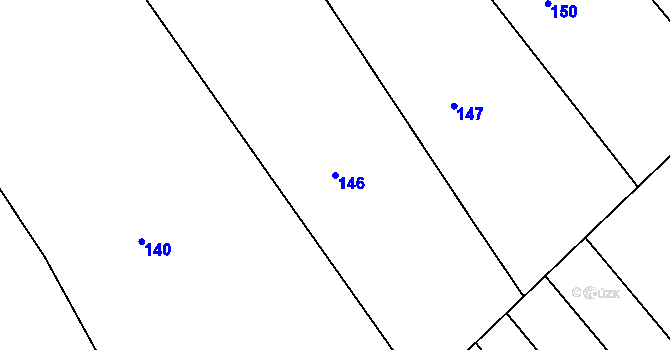 Parcela st. 146 v KÚ Ježovy, Katastrální mapa