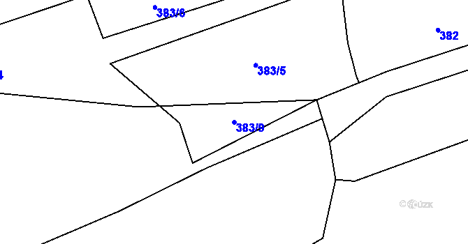 Parcela st. 383/9 v KÚ Ježovy, Katastrální mapa