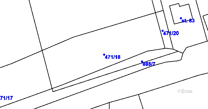 Parcela st. 471/18 v KÚ Ježovy, Katastrální mapa