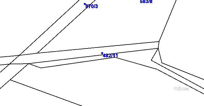 Parcela st. 482/11 v KÚ Ježovy, Katastrální mapa