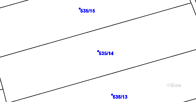 Parcela st. 535/14 v KÚ Ježovy, Katastrální mapa