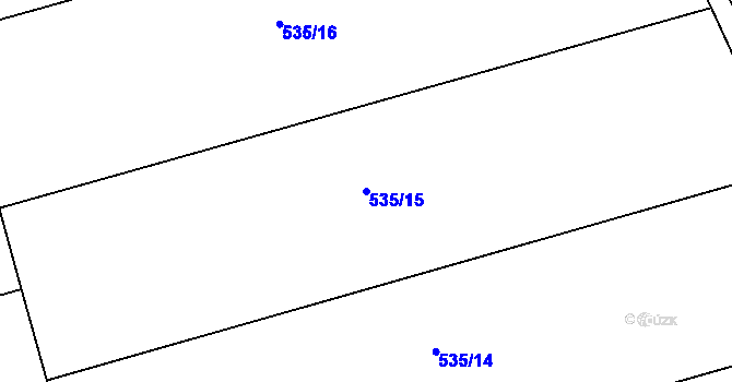 Parcela st. 535/15 v KÚ Ježovy, Katastrální mapa