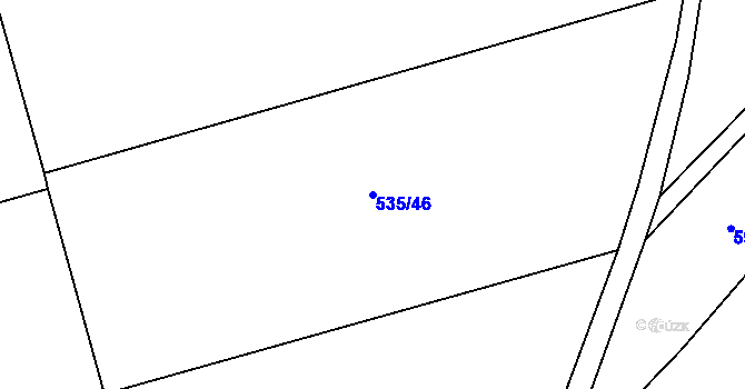 Parcela st. 535/46 v KÚ Ježovy, Katastrální mapa
