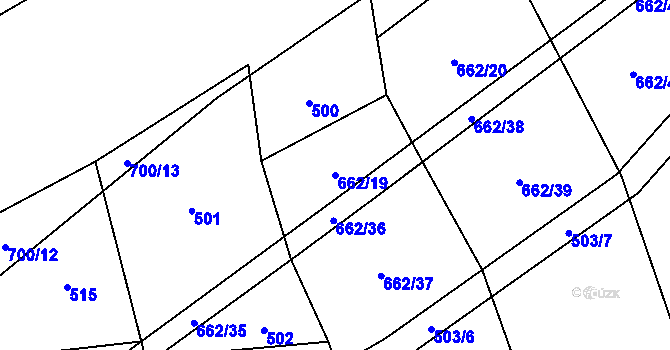 Parcela st. 662/19 v KÚ Trnčí, Katastrální mapa
