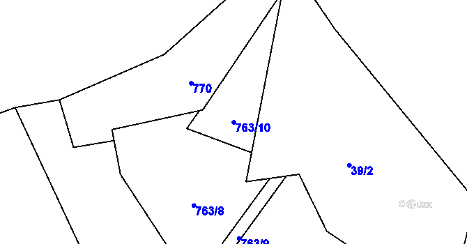 Parcela st. 763/10 v KÚ Trnčí, Katastrální mapa
