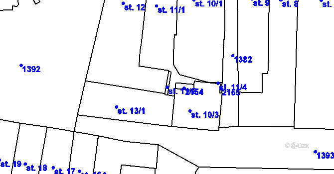 Parcela st. 11/2 v KÚ Jičín, Katastrální mapa