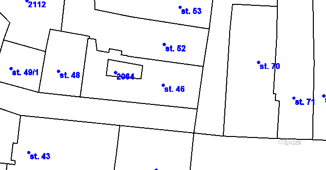 Parcela st. 46 v KÚ Jičín, Katastrální mapa