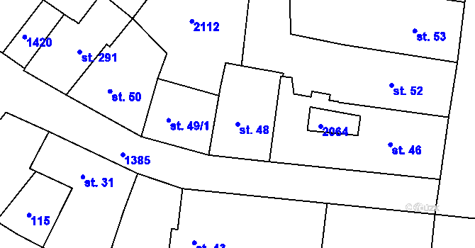 Parcela st. 48 v KÚ Jičín, Katastrální mapa
