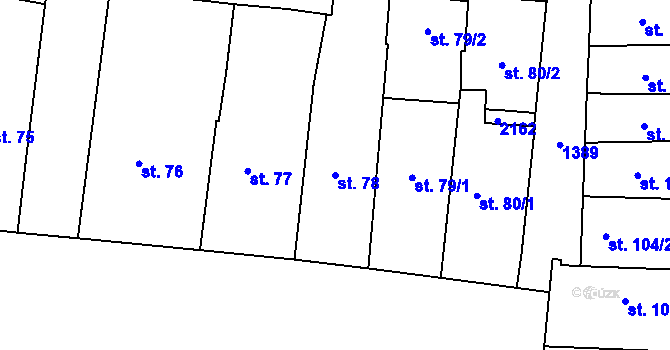 Parcela st. 78 v KÚ Jičín, Katastrální mapa