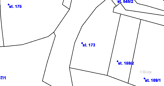Parcela st. 173 v KÚ Jičín, Katastrální mapa