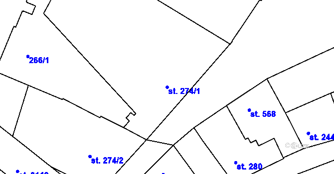 Parcela st. 274/1 v KÚ Jičín, Katastrální mapa