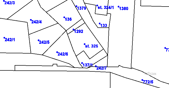 Parcela st. 325 v KÚ Jičín, Katastrální mapa