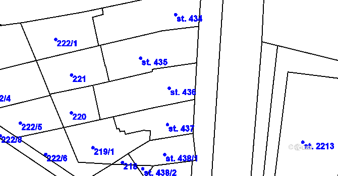 Parcela st. 436 v KÚ Jičín, Katastrální mapa