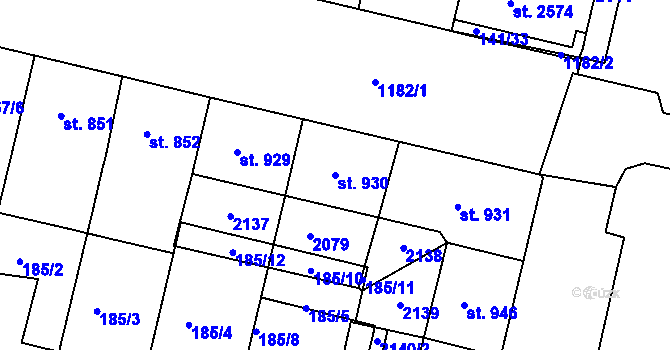 Parcela st. 930 v KÚ Jičín, Katastrální mapa
